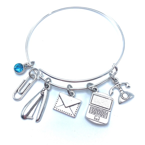 Secretary Bracelet Office Worker Charms Bangle - Picture 5 of 7